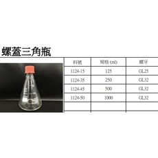 螺蓋三角瓶 紅蓋 GL25 GL32, 1個