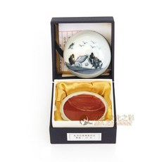 【汶采】耘萍古青花堆紫印泥(一兩/30g) 硃砂印泥盒裝，書畫篆刻專用，內附精美錦盒, 1個