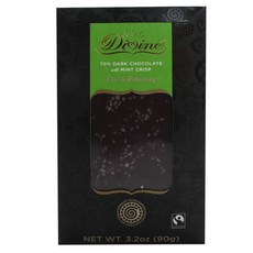 Divine CHOCOLATE 70%薄荷脆餅黑巧克力, 1盒, 90g