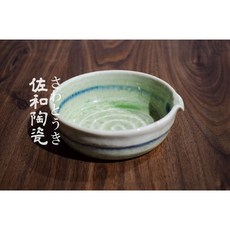 佐和陶瓷 日本製 柳釉繪丸紋片口缽, 如圖, 1個