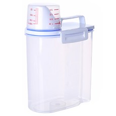 日式手提量杯儲米桶，防潮密封米箱，儲物罐保鮮罐，廚房收納好幫手, 透明, 1個