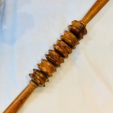 原木大齒輪珠滾輪棒 身體按摩器 舒緩肌肉, 詳見包裝, 詳見包裝