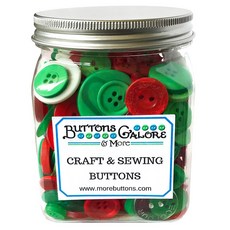 buttons galore&more Craft & Sewing 餅乾罐裝鈕扣 鈕扣 340.2g, 1個, 聖誕節