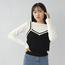 LOVETOXIC 女童款V領針織吊帶背心內搭長袖上衣組