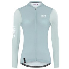 BAISKY百士奇自行車女款空力薄款長車衣 對比 霧灰，長袖自行車衣，透氣排汗，女性專屬剪裁