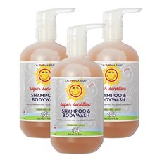 CALIFORNIA BABY 加州寶寶 二合一洗髮沐浴露 無香, 562ml, 3瓶