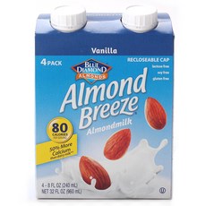 杏仁奶, 香草, 240ml, 4瓶