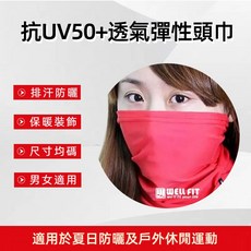 WELL FIT 威飛客 抗UV50 透氣彈性頭巾 (男女款) - 戶外運動防曬頭巾, 煙燻灰(男)