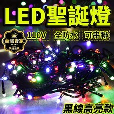 聖誕燈 黑線 1000公分 燈串 戶外專用 LED 聖誕節燈 燈飾 聖誕樹 冰條燈 聖誕樹燈 耶誕燈, 110V 黑線 彩色, 1個