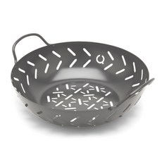 B2Q 雙耳碳鋼鏤空炒鍋 霧面灰, 1個, L