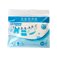LUJIESHI 洗衣泡泡紙 洗衣片 強力去污 除螨除臭 香水味 濃縮洗衣片 (30片), 1包, 30入