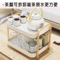 BO雜貨 24H出貨免安裝輕奢風雙層瀝水杯架 瀝水架 杯架 杯子玻璃杯收納架 廚房置物架 帶托盤雙層架【SV6074】, 香檳金（超商限一組）