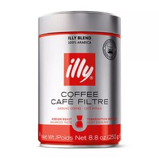 illy 意利咖啡 中焙阿拉比卡咖啡粉, 250克, 研磨咖啡