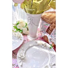 Yang's Dream House 蝴蝶結陶瓷花瓶 復古法式鄉村風 居家藝術裝飾, 蝴蝶結花瓶（不含花）