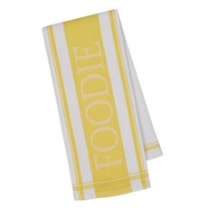 DESIGN IMPORTS 金魚草美食家提花洗碗巾廚房十字架, 1個, 黃色+白色