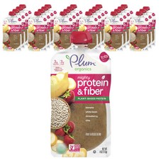 Plum organics 孩童蛋白質纖維奶昔 113g, 香蕉白豆草莓奇亞籽口味, 24包