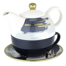 Pinky up 茶壺, 1個, 藍色+粉色