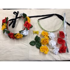 原住民頭花/可調式頭花/卑南族/魯凱族/排灣族/DIY材料包/花圈/花帽/手做, 小玫瑰材料包,材料包加購三色編線