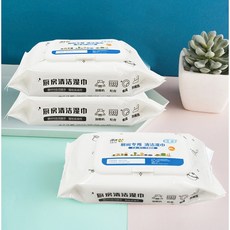 廚房濕巾80抽 清潔油煙機濕巾 爐台強力去污濕巾 一次性抹布 加厚廚房濕紙巾, 1個