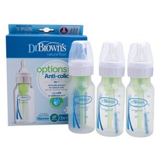 Dr.Brown's 布朗博士 OPTIONS Plus窄口徑2in1奶瓶 120ml 3入, 透明, 第1階段(0個月以上)