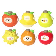 水果造型陀螺 可愛卡通水果造型兒童玩具 寶寶啟蒙益智玩具, 小柿子, 1個