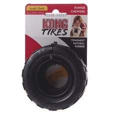 KONG 輪胎造型寵物橡膠玩具 S號, 1個, 黑色的