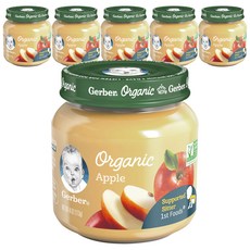 Gerber 嘉寶 水果泥 玻璃罐裝 113g, 蘋果口味, 113克, 6罐