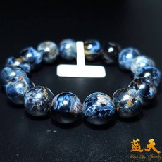 精品藍彼得石手珠 風暴石 領袖之石 油畫紋 地球紋手串, 詳見包裝
