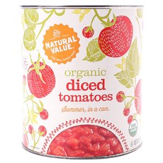 NATURAL VALUE 去皮切丁番茄罐頭, 1個, 2.89公斤
