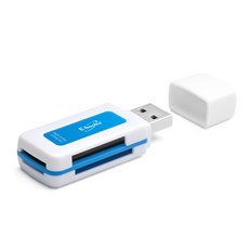 E-books T31 隨身型40合1四槽讀卡機 支援PC/MAC 熱插拔 USB 讀卡機, 藍, 1個