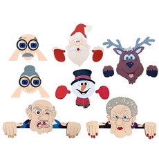 聖誕節戶外柵欄裝飾牌 - 圍欄裝飾、櫥窗佈置、庭院佈置、牆面裝飾、居家耶誕節裝飾, 紅手老人