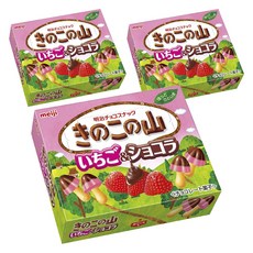 meiji 明治 香菇造型餅乾 草莓&巧克力口味, 3個, 64g