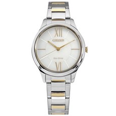CITIZEN 光動能手錶 不鏽鋼錶帶 礦石強化玻璃鏡面 女錶 EM0414-57A 34mm