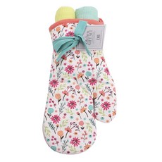 DESIGN IMPORTS 花園派對烤箱手套禮品套組 2, 3片, 混色