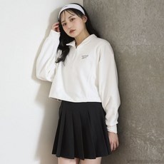 Reebok 女款短版半拉鍊運動長袖上衣