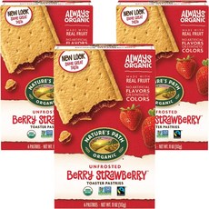 NATURE'S PATH 吐司機加熱餡餅 Unfrosted Berry Strawberry, 3盒, 312g