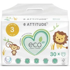 ATTITUDE 環保黏貼型尿布, Midi, 30片