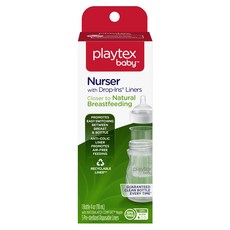 Playtex Nurser系列奶瓶組 附哺乳奶瓶袋 118ml, 透明色, 3個月以上, 296毫升