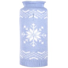 The Worthy Dog 雪花寵物毛衣, 藍色+白色, 1個