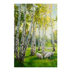 御畫房 白樺林之春 手繪油畫 60x90cm VF-99, 詳見包裝