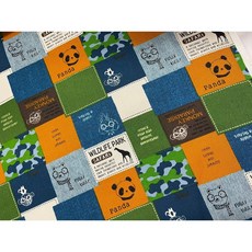 日本 盧西恩 LECIEN 野生動物園主題 牛津厚棉布 服飾手作拼布材料, 詳見包裝, 詳見包裝, 綠格紋