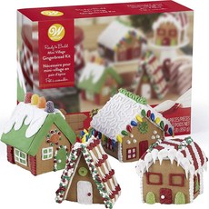 Wilton 惠爾通 聖誕迷你鄉村薑餅屋DIY組, 1組, 房子餅乾4片+糖果+軟糖+糖霜+裝飾貼紙+說明書