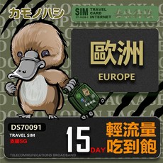 鴨嘴獸 旅遊網卡 Travel Sim 歐洲輕流量吃到飽上網卡 13/17天 5G高速, 15天吃到飽