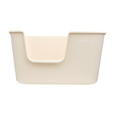 側邊開口開放式貓砂盆，霧面磨砂質感，巨大空間設計，貓咪如廁更舒適, 奶昔白, 1個