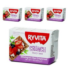 RYVITA 黑麥脆餅 水果葵花籽南瓜籽口味, 4個, 200g