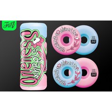 Oneness Wheels FUN FLOWER 滑板輪子（粉藍）52mm 104A, 1個