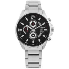 CITIZEN 星辰錶 三眼計時 日期 防水100米 不鏽鋼手錶 黑色 AN3690-56E 43mm
