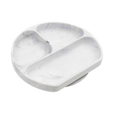 【美國 Bumkins】兒童矽膠防滑餐盤（多色可選）矽膠餐盤／吸盤餐盤／防滑餐盤／學習餐盤, 大理石紋