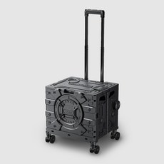 ADAMOUTDOOR 旅行摺疊購物車【綠色工場】手拉車 購物推車 手推車 摺疊拉車 露營推車 含煞車功能, 黑色