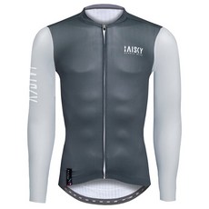 BAISKY百士奇 自行車男款空力薄款長車衣 對比灰 長袖透氣自行車衣